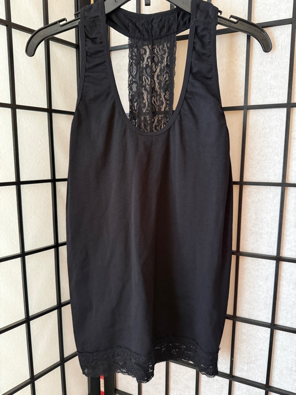 Black Lace-Back Tank Top
